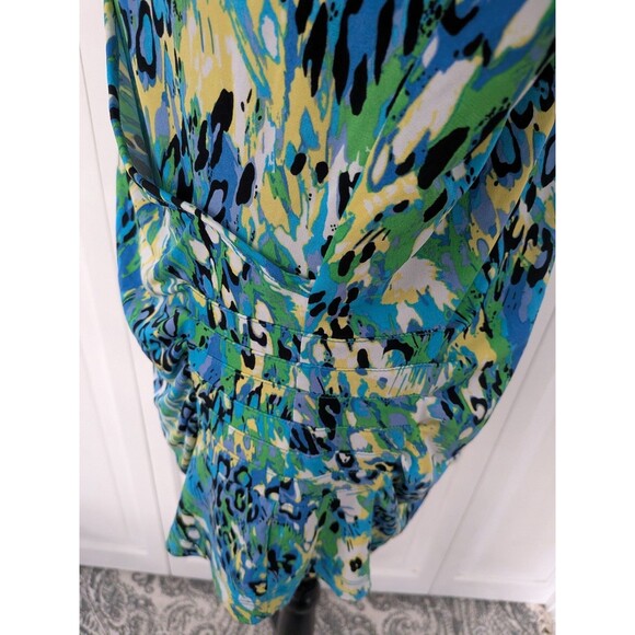 Just My Size Top Women 2X Blouse Surplice V-neck Multicolor Stretch Animal Print - Picture 7 of 14